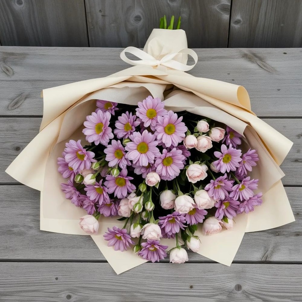 Букет цветов из: Розы и Хризантемы в Михайловском