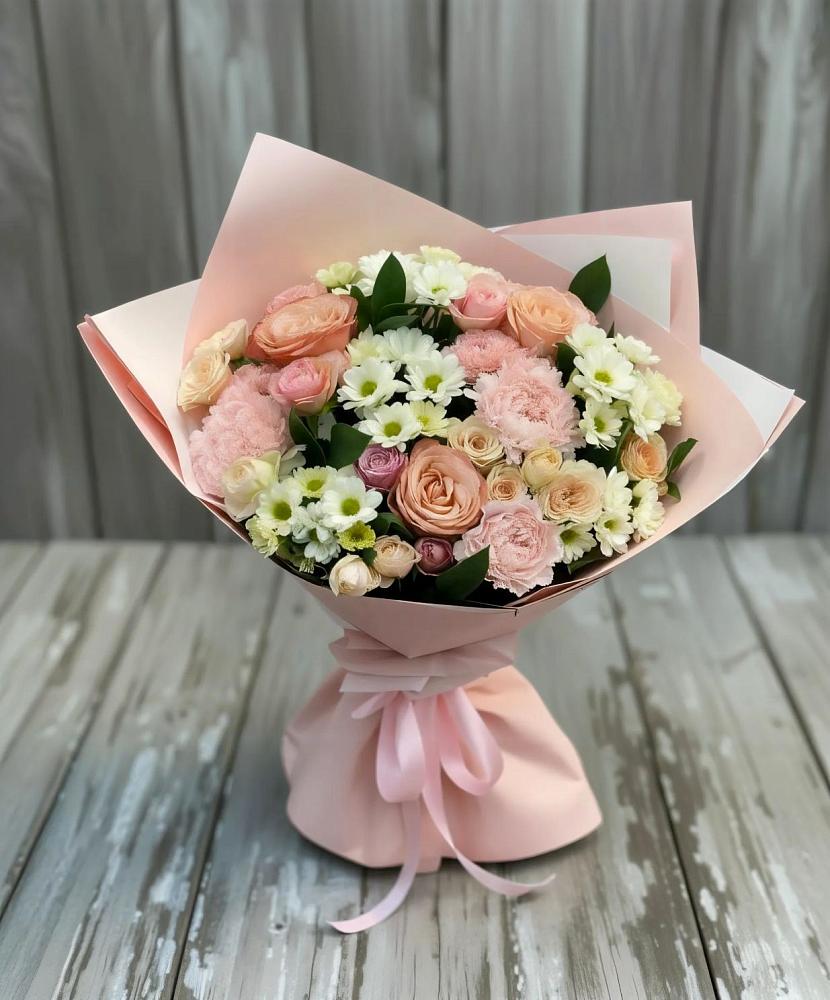 Букет цветов из: Гвоздики, Розы и Хризантемы в Михайловском