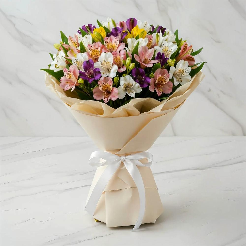 Букет цветов из: Альстромерии в Михайловском