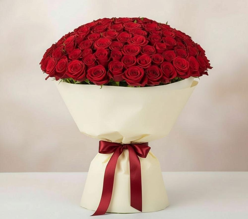 Букет 101 Красная роза Милано в Михайловском