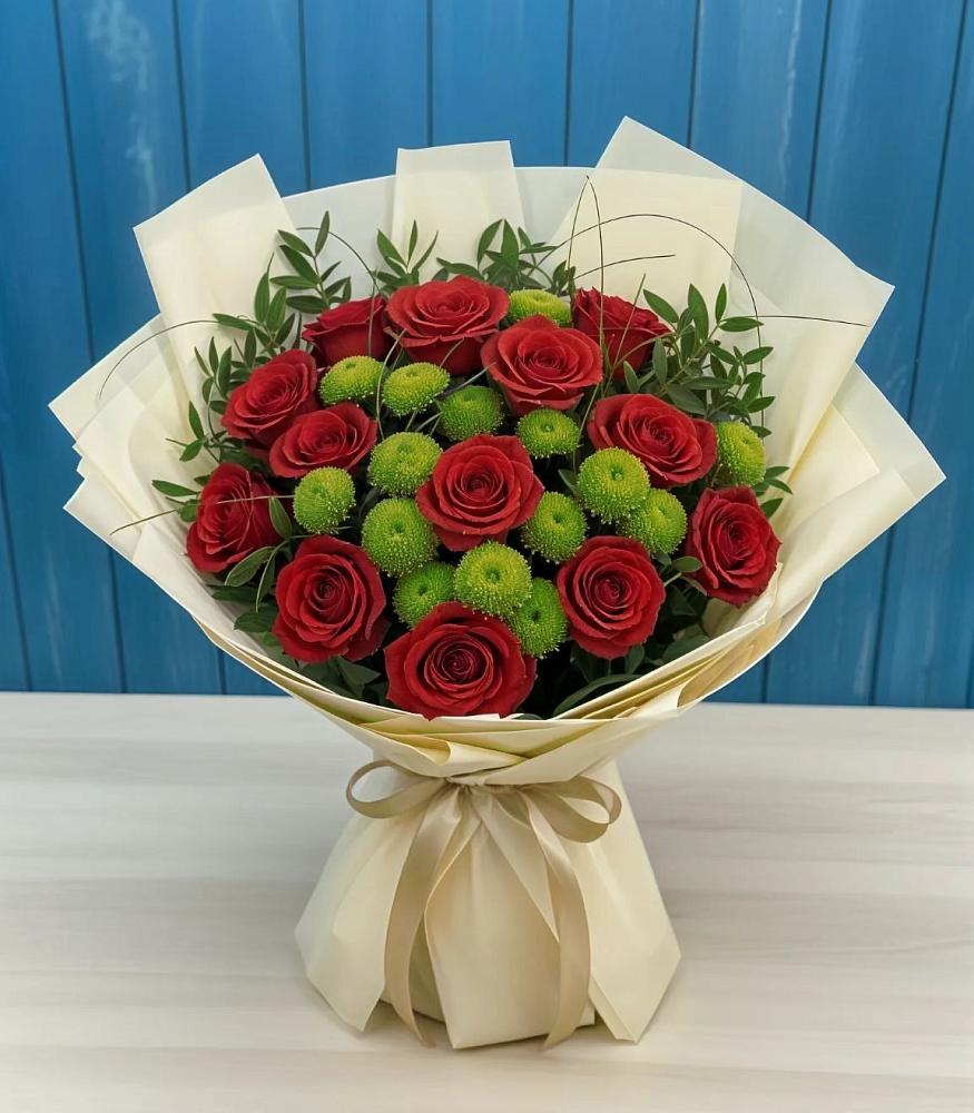 Букет цветов из: Розы и Хризантемы в Михайловском